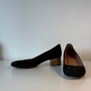 Madewell Black Suede Block Heels